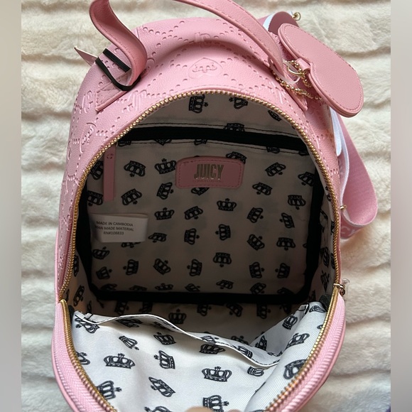 💜SOLD💜NWT Juicy By Juicy Couture Check Me Backpack Flamingo - Picture 13 of 13